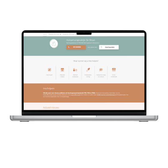 laptop met huisartsenpraktijk de Draai